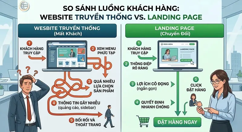 Landing Page - Giải ph&aacute;p thay thế web gi&aacute; rẻ