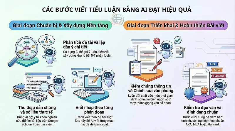 Quy tr&igrave;nh c&aacute;ch d&ugrave;ng AI viết tiểu luận