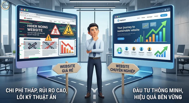 So s&aacute;nh web gi&aacute; rẻ v&agrave; web chuy&ecirc;n nghiệp